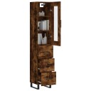 vidaXL Highboard røkt eik 34,5x34x180 cm konstruert tre 8720845486846