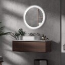 Opplyst baderomsspeil Ø70cm IP44 Anti Dim