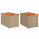  Hagebord 2 stk beige 55x34x37 cm polyrotting heltre 366069