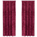  Gardin med gardiner 2 pcs Vinrød 260 x 140 cm Fløyel