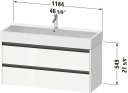 Duravit Ketho.2 Servantskap 2 Skuffer 1184x460 mm Grafitt Matt