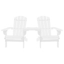 vidaXL Adirondack hagestoler med tebord heltre gran hvit