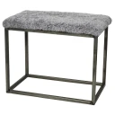 Skinnwille Palle Benk saueskinn 60x35 cm Charcoal/Steel