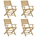  Sammenleggbare hagestoler 4 stk 54,5x61,5x86,5 cm heltre akasie 365738