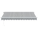  Automatisk uttrekkbar markise LED antrasitt og hvit 350x250 cm