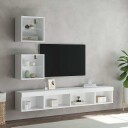  Vegghengte TV enheter med LED 5 deler hvit konstruert tre