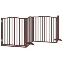 Vidaxl Hundeport Sammenleggbar 4 Paneler Brun Eik 320 cm Poppeltre