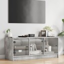 vidaXL Sideskap med glassdører betonggrå 102x37x42 cm 8721012213593