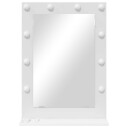  Sminkespeil med LED lamper Hvit 70x50x18 cm