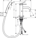 Hansgrohe Tecturis S Servantbatteri Bidettedusj og 160 cm slange Sort Matt