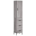 vidaXL Highboard grå sonoma 34,5x34x180 cm konstruert tre