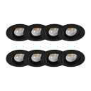 Norlux Tigrus 360° Rotatable lavtbyggende downlight 8W 1800-3000K Dim2Warm IP44 8 pakning - Svart