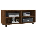 vidaXL TV-benk med hjul brun eik 90x35x35 cm konstruert tre