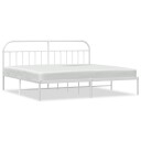 vidaXL Sengeramme i metall med hodegavl hvit 193x203 cm