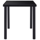 vidaXL Spisebord svart 140x70x75 cm herdet glass