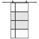 vidaXL Skyvedør med monteringssett svart 102,5x205 cm herdet glass
