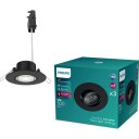 Philips Cilantro downlight svart 3 pk