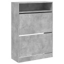  Skoskap med 2 vippeskuffer betonggrå 80x34x116 cm 8721012386037