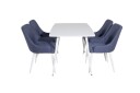 Venture Home Polar Spisegruppe 120 cm Rund med 4 Plaza stoler Blå