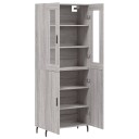 vidaXL Highboard grå sonoma 69,5x34x180 cm konstruert tre 8720845476533