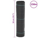 vidaXL Kontrollmatte for ugress svart 0,5x150 m PP