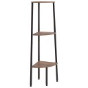 vidaXL Hj?rnehylle 3 etasjer m?rkebrun og svart 45,5x31,5x120 cm