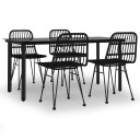 vidaXL Hagespisegruppe 5 deler svart polyrotting