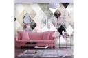Fototapet Rhombic Chessboard Pink 100x70 - Finnes i flere størrelser