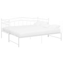 vidaXL Uttrekkbar ramme til sovesofa hvit metall 90x200 cm