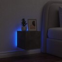  Vegghengt TV-benk med LED-lys betonggrå 30,5x35x30 cm 837224