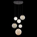 Unison GRAPPO Taklampe 6 Glass Klar Grå og Gull G9