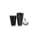 VINKA  Black Stainless Tin Shaker Shakersett med sil til cocktails