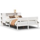  Seng med bokhylle uten madrass hvit 120x190 cm heltre furu