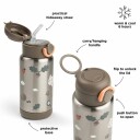 Done By Deer Insulated Straw Bottle Tiny Trails Sand 340 Ml Silver