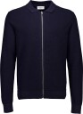 Lindbergh Structure L/S Polo Zip Cardigan   NAVY   XXL