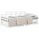 vidaXL Uttrekkbar dagseng hvit heltre furu 2x(90x200) cm