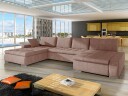 Cillo 5 seters U formet sovesofa med dobbeltdivan   rosa