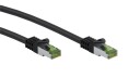 Goobay RJ45 patchkabel med CAT 8.1 S/FTP råkabel, AWG 26, svart kopparledare, LSZH halogenfri kabelhölje, RJ45-kontakt (CAT 6A)