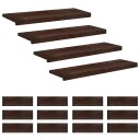 vidaXL Trappetrinn 16 stk. 80 x 25 x 2 cm Mørk brun Massiv bøketre
