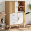  Highboard OLDEN hvit og brun 85x43x125 cm heltre furu 8721012133884