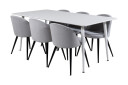 Venture Home Spisegruppe Yegua 180 cm inkl. 6 Luisa Stoler   Hvit/Grå