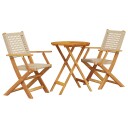  Bistrosett 3 deler beige polyrotting og heltre 3281792