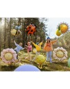 Airwalker Rosa og Gul Blomst Folieballong 104 cm
