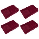  Faux kaninullteppe 4 pcs Bordeaux Rød 240 x 270 cm Polyester
