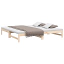vidaXL Uttrekkbar dagseng 2x(100x200) cm heltre furu