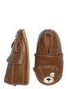 Melton Dog Leather Slippers   Brown   16/19