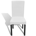  Rette strekkbare stoltrekk 6 stk hvit 8718475898559
