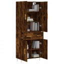 vidaXL Highboard røkt eik 69,5x34x180 cm konstruert tre 8720845475642