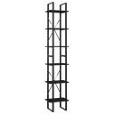 vidaXL Bokhylle 6 nivåer svart 40x30x210 cm sponplate