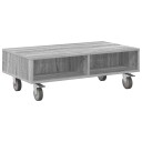vidaXL Sidebord med hjul Grå Sonoma 90 x 50 x 30 cm Konstruert tre